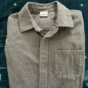 GAP Kids grey flannel button down long sleeve shirt